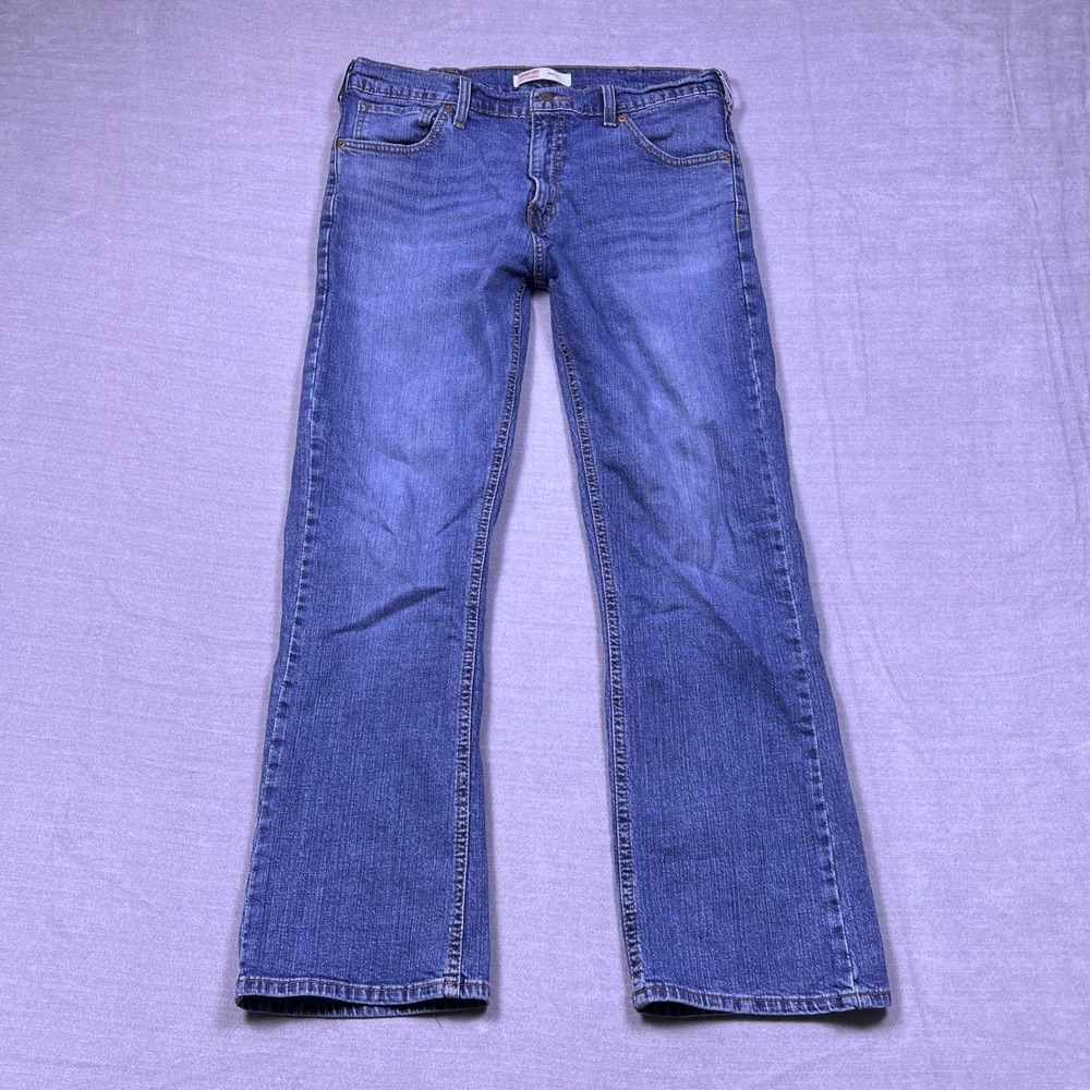 Signature by Levi Strauss Co Mens Bootcut Fit Jeans Blue Denim W33 L30‎